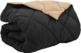 vidaXL Hiver Couette 200 x 200 cm 450 gsm Microfibre (100% polyester) Noir et taupe