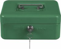 Amig Geldkistje met 2 sleutels - groen - staal - muntbakje - 20 x 16 x 9 cm - inbraakbeveiliging