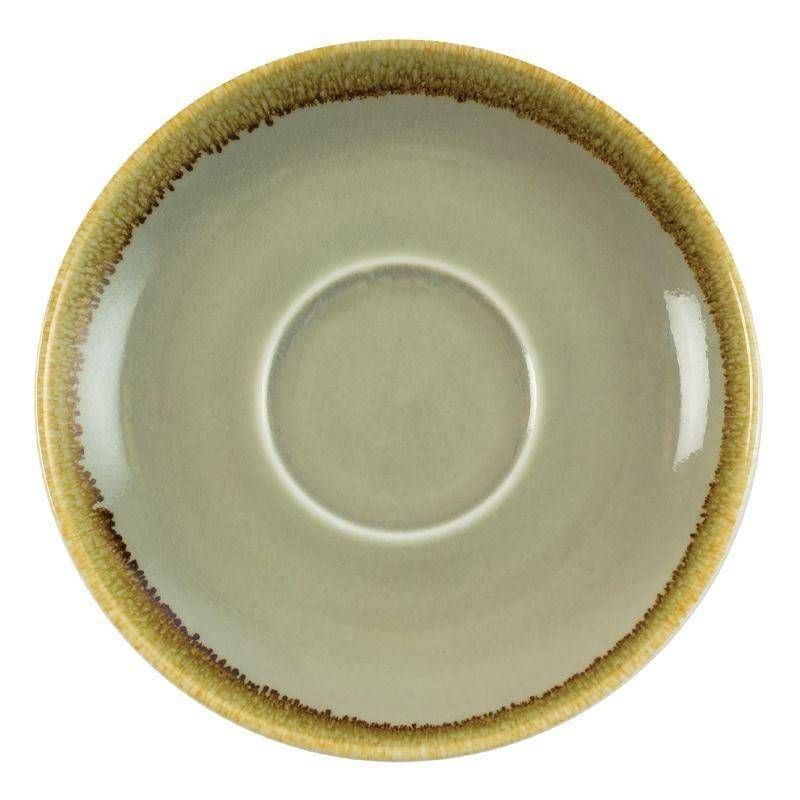 Olympia Mosgroene porselein cappuccinoschotels 16 cm 6 stuks