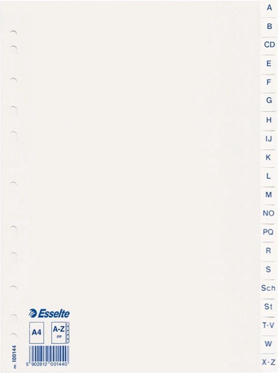 Esselte Index A4 - A-Z - 11-gaats - Wit