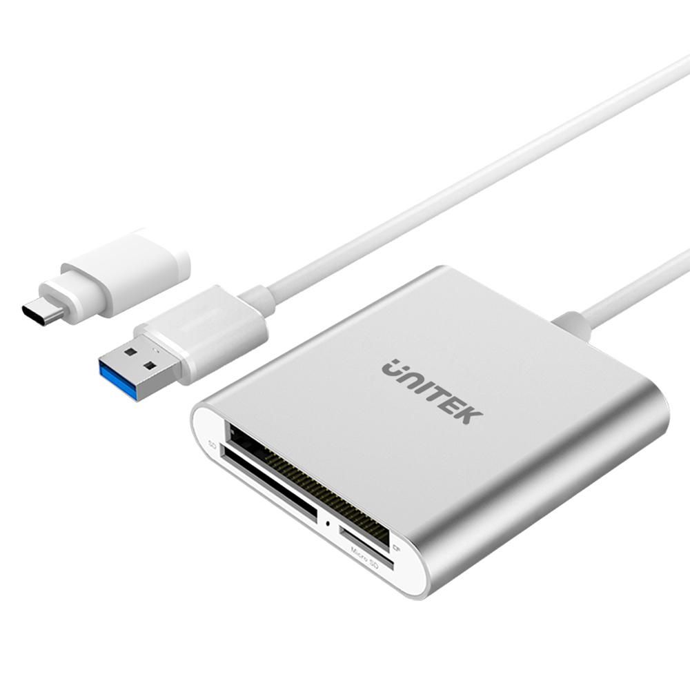 UNITEK Y-9313 Memory Card Reader - USB 3.2 Gen 1 - Silver