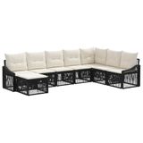 vidaXL Tuinbank Set 8 st Zwart poly rattan