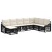 vidaXL Banc de jardin 8 pièces poly rotin noir