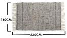 Vloerkleed Ar Zick-Zack Tapijt Katoen 230 x 160 cm Grijs