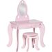Coiffeuse Fille Rose Coeur, Bureau Maquillage Enfant Avec Tabouret, Miroir, Tiroir - 60x36x88 cm - MDF Design Girly