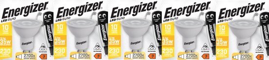 Energizer energiezuinige Led spot - gu10 - 3,1 Watt - warmwit licht - niet dimbaar - 5 stuks