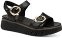 Tamaris Comfortabele leren sandalen met sleehak Dames Zwart Maat 37