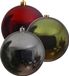 Decoris Kaemingk B.V. Kerstversieringen set van 6x grote kunststof kerstballen rood-groen-zilvergrijs 14 cm glans