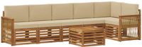 vidaXL - Hoek loungeset - 6 zitplekken - Massief Acacia Hout
