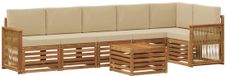 vidaXL - Ensemble de salon d'angle - 6 places assises - Acacia massif