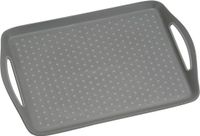 Kesper Dienblad Rechthoekig - Anti-slip Dienblad - Diep dienblad met antislip - Met handvatten - 45.5 x 32 x 4.5 Cm - Kleur: Grijs