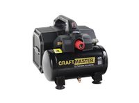 SCHNEIDER CRAFTMASTER, stille, draagbare, olievrije compressor, tank van 6 liter, maximale druk: 8 bar, vermogen: 0,75 pk, geluidsniveau: 49 dB LwA