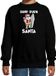 Bellatio Decorations Surf dude Santa fun Kerst sweater / Kerst trui zwart voor kinderen - Kerstkleding / Christmas outfit 122/128