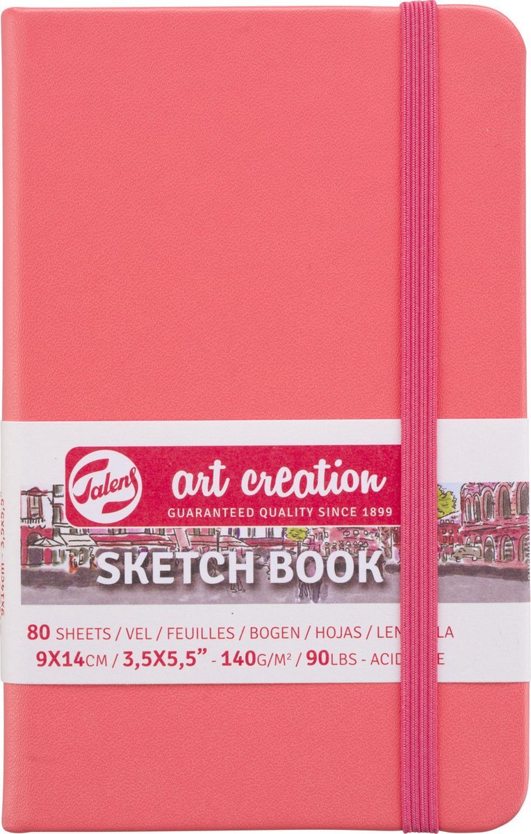 Royal Talens Schetsboek 9x14 cm 140g coral red