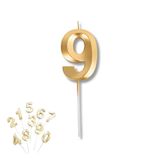 PARENCE - Taartkaars met gouden cijfer 8