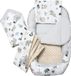 Medi Partners 5-delige Babynest Set 100x60x15 Uitneembaar inzetstuk Bed Knuffel Nestje Baby deken Pasgeboren 100% katoen (Mint Zoo met beige Minky)