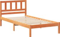 vidaXL Bedframe met hoofdeinde Wasbruin 75 x 190 cm Massief grenenhout
