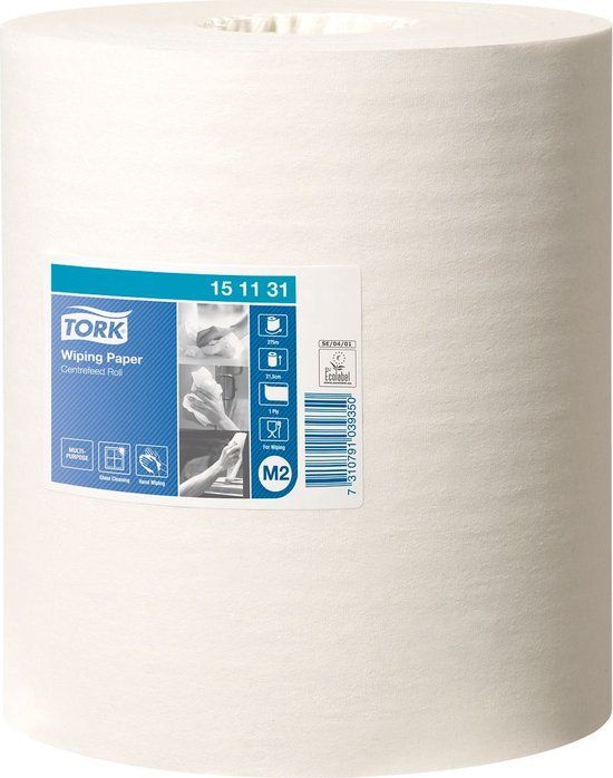 Tork Poetspapier Advanced 1-laags, wit, 6 rollen