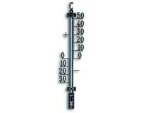 TFA Dostmann thermomètre d'extérieur analogique, 12.5001.01, en métal, avec chiffres de température autoportants, résistant aux intempéries, noir