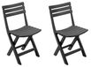 Set de 2 chaises pliantes en plastique, chaises de jardin, anthracite