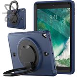 YEQIU Case voor iPad 10.2 9e/8e/7e generatie 2021/2020/2019 met 360 graden draaibare kickstand, modieuze schokbestendige hoes met potloodhouder en handriem