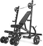 Marbo Sport - Banc d'haltères MS24 2.0 avec supports d'haltères multi-niveaux - Set d'haltères de 83 kg avec disques en fonte