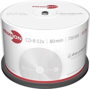 PRIMEON 2761102 CD-R 80 disc 700 MB 50 stuks Spindel Mat zilver oppervlak