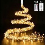 yowin Kerstlichtsnoer, 1 m, 100 leds, waterval, waterdicht, met batterijen, timer, afstandsbediening, 8 modi, voor kerstboom en binnendecoratie