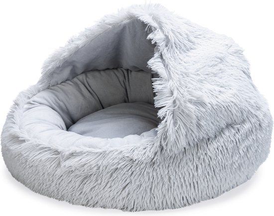 Beeztees Puppy Ligbed Kiki - Grijs - 50x50x15 cm - Hondenmand - Pluche