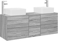 vidaXL Badkamerkastenset 3 st Grijs Sonoma 49,5 x 41 x 63 cm