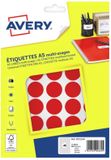 Avery Etiketten A5 24 mm rond - blister 400 st rood