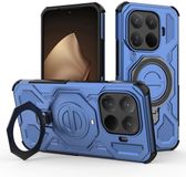 Selected by GSMpunt.nl Hoesje geschikt voor Xiaomi 15T Pro | Compatibel met MagSafe / Qi2 | 360° Draaibare Magnetische Standaard | Back Cover Kickstand Ring | Blauw