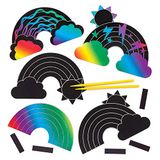 Baker Ross Regenboogmagneten om te krassen (10 stuks) – knutselwerk en vakantie-activiteiten voor kinderen.