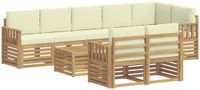 vidaXL - Bank loungeset - Wit en crème - Polyester