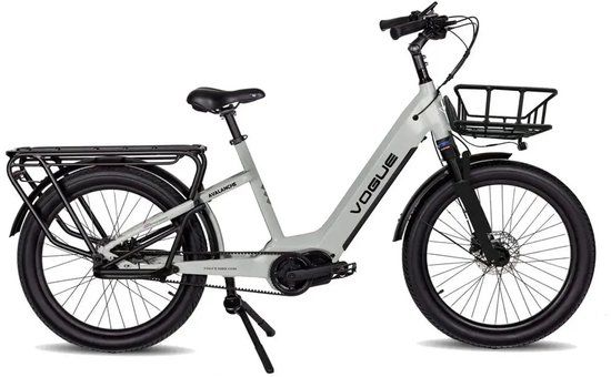 VOGUE Avalanche - Elektrische Longtail - 250W motor - Actieradius tot 70 km - Hydraulische schijfremmen - Lage instap - Voorvering - Matt Cool Grey