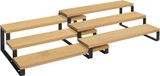 SONGMICS Étagères à épices, Étagères de cuisine, set de 2, chacune avec 3 étagères, bambou, extensible, empilable, pour garde-manger, cuisine, plan de travail, noir naturel