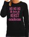 Bellatio Decorations Foute kersttrui/sweater voor dames - HoHoHo kerst cadeau - zwart - glitter roze XXL