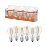 OSRAM LED-lamp Stervorm A60 filament, 2700 K warm wit, 5,9 W, E27, helder, 806 lm, 15.000 h, 3-Pack