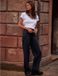 Next - Dames - Smoothing Ponte Jersey Broek met Wijde Pijpen - Petite - Blauw