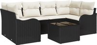 vidaXL Tuinbank Set Zwart Poly Rattan 122.5 x 85 x 37 cm