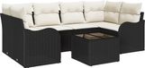 vidaXL Tuinbank Set Zwart Poly Rattan 122.5 x 85 x 37 cm