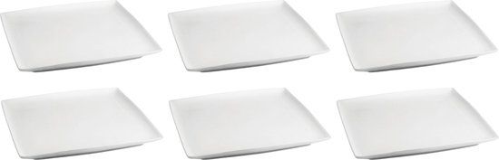 BonBistro Ontbijtborden / Dessertborden Yong Squito 18 x 18 cm - Wit - 6 stuks