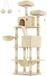 Merkloos / Sans marque EUZIEL International GmbH Grote Beige Krabpaal - Kattenappartement - Kattentoren met meerdere niveaus - Spaanplaat, Pluche, Sisal - 60 cm x 50 cm x 206 cm