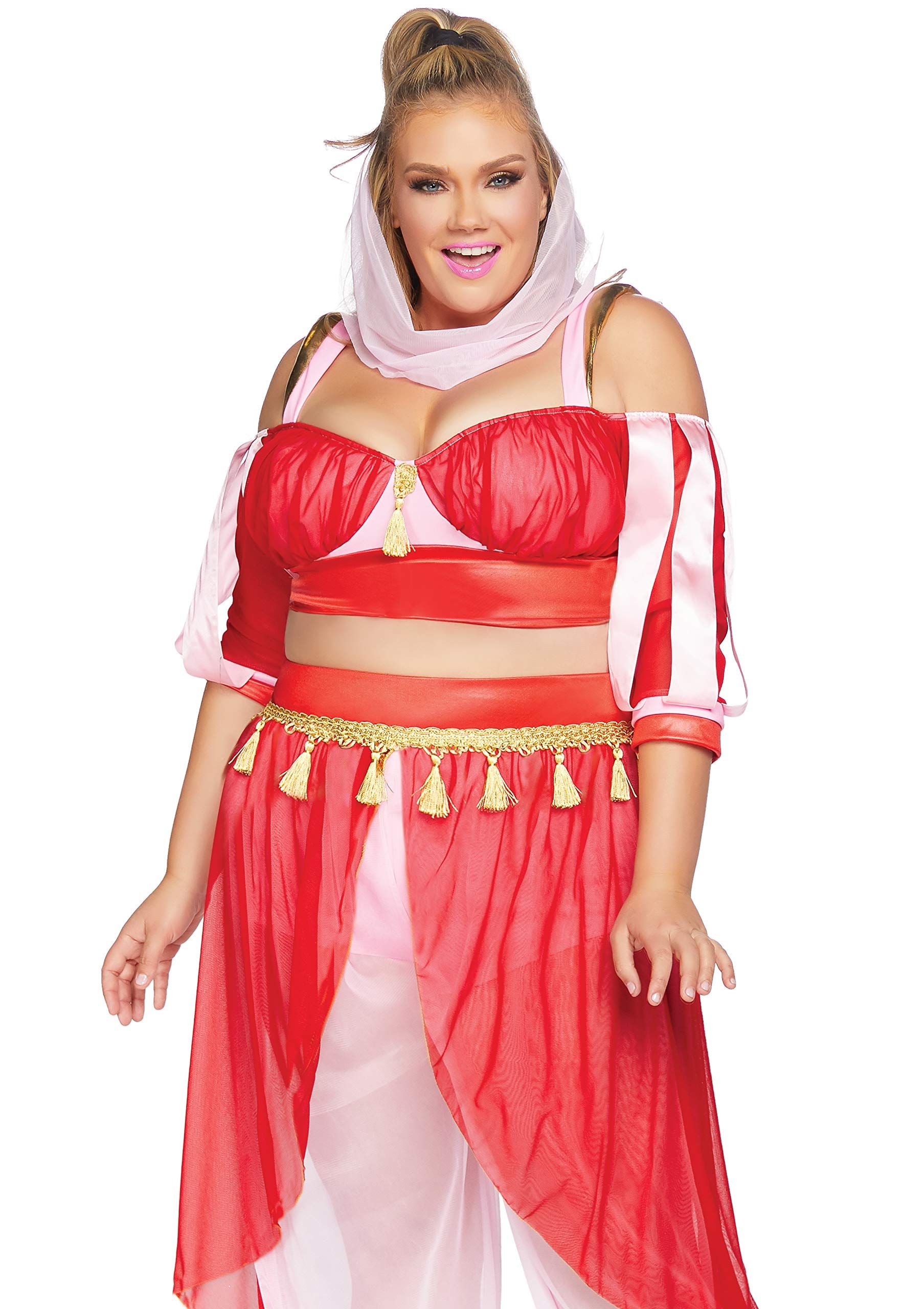Leg Avenue Dreamy Genie Carnaval Costume 3X-4X (Eur 54-58) Red Rose