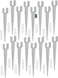 KOTARBAU® 16 Stuks Grondanker, Paalhouder, 0-120 mm, Verzinkt Staal, 70 cm, Zilver, Verstelbare Paalhouder, Paalvoet, Paalsteun, Paalanker, voor Tuinconstructies