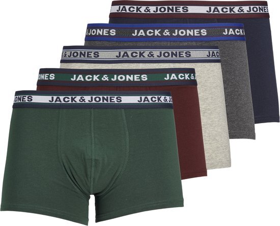 Jack & Jones JACK&JONES Mannen 5-Pack Boxershorts - Dark Grey Melange - Maat M