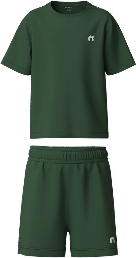 NAME IT - NKNDEMU SS NREG SHORTS SET - Unisex - Bermuda shorts - Maat 110 - Polyester - Groen