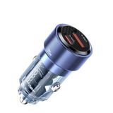 TOOCKI - Dubbele USB-aansluiting 75 W, 1 x USB-A en 1 x USB-C PD 45 W, voor stopcontact 12 V/24 V auto, transparant design, beschermd opladen, compatibel met iPhone, Samsung, iPad, MacBook, Galaxy