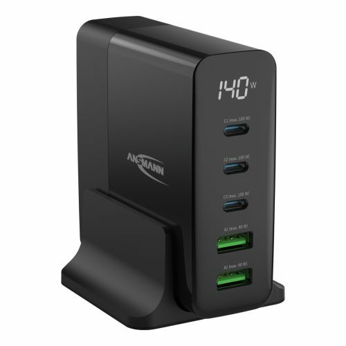 Ansmann DC5140PD USB Charger - 140W - Black