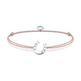 Thomas Sabo Armband hoefijzer beige, nylon en 925 sterling zilver, 20cm, LS124-173-19-L20V